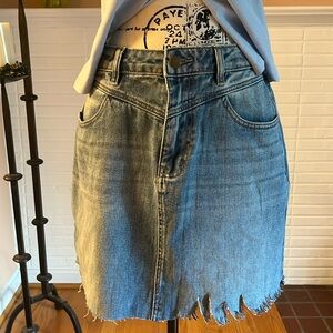 Fashion Nova Cutoff  Mini Jean Skirt